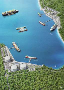 LNG Solutions 3D illustration